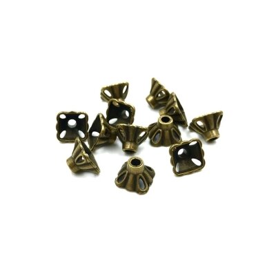 8x5mm žalvario sp. kepurėlės, 46vnt.