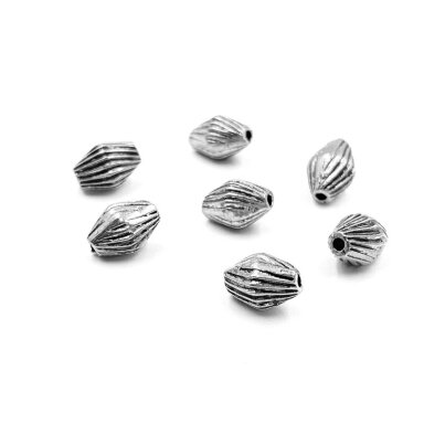 8x6mm sidabro sp. intarpai, 24vnt.