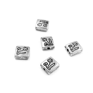 8x7mm sidabro sp. intarpai, 18vnt.