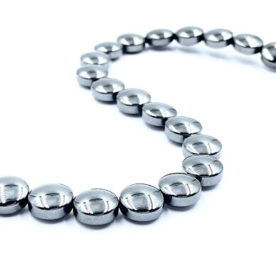 8x4mm disko formos hematitas, 40cm juosta 8x4mm disko formos hematitas, 40cm juosta