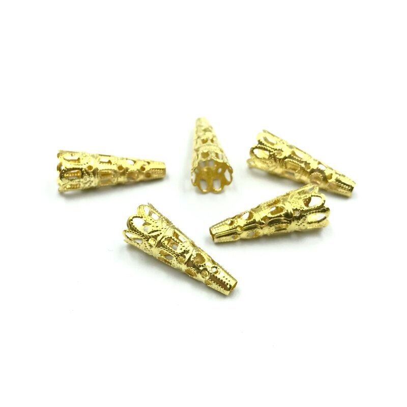 8x22mm aukso sp. ažūrinės kepurėlės, 10vnt.