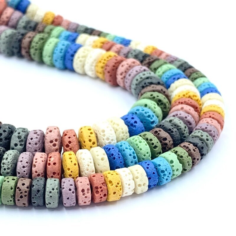 8x3mm mix sp. lava, disko formos, 20cm juosta