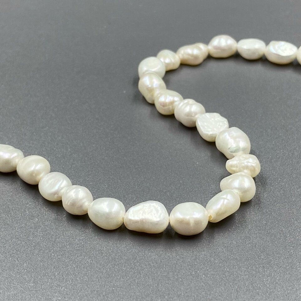 ±8x6mm natūralūs gėlavandeniai perlai, 36cm juosta