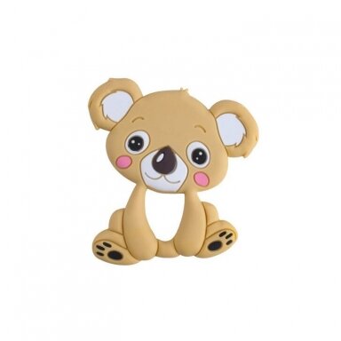 91x82mm šviesiai rudos sp. silikoninis kramtukas koala, 1vnt.
