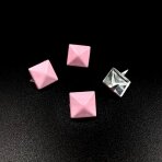9mm rožinės sp. kvadrato formos, užlankstomos kniedės, 10g (apie 42vnt.)