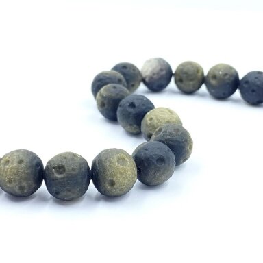 11mm auksinis obsidianas aerolitas, 40cm juosta