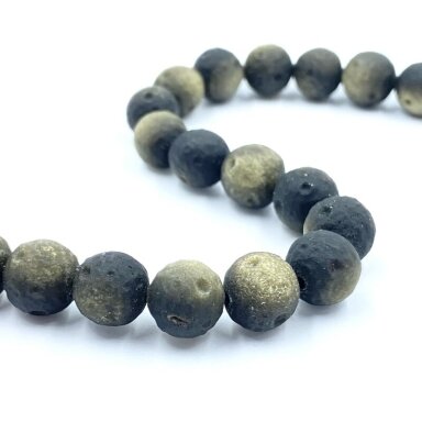 9mm auksinis obsidianas aerolitas, 40cm juosta