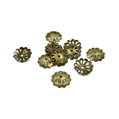 9mm žalvario sp. ažūrinės kepurėlės, 90vnt.
