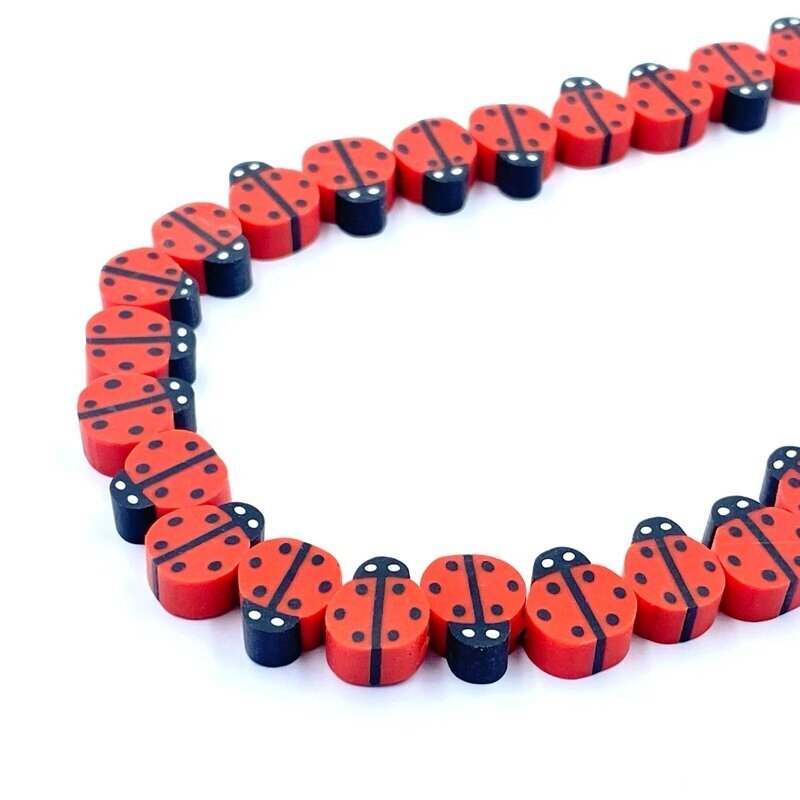 ±9mm polimerinio molio karoliukai boružėlės, ±31cm juosta