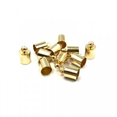 9x14mm rausvo aukso sp. kepurėlės, 10vnt.
