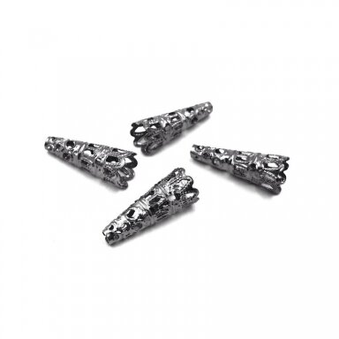 9x22mm juodintos sp. ažūrinės kepurėlės, 15vnt.