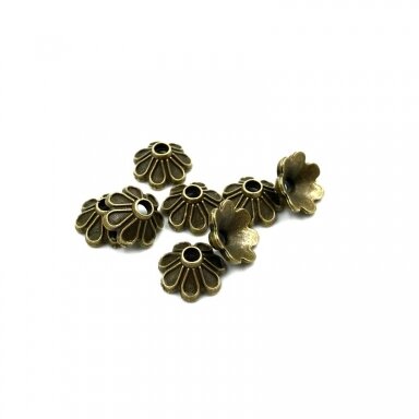 9x4mm žalvario sp. kepurėlės, 40vnt.