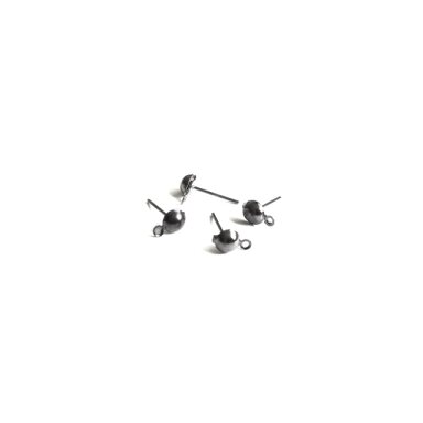 9x6mm juodintos spalvos auskarų įvėrimai, 20vnt.