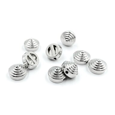 9x6mm nikelio sp. prisiuvamos plastiko kniedės, 10g (apie 37vnt.)