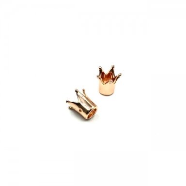9x9mm rausvo aukso sp. nerūdijančio plieno intarpas karūna, 1vnt. 9x9mm rausvo aukso sp. nerūdijančio plieno intarpas karūna, 1vnt.