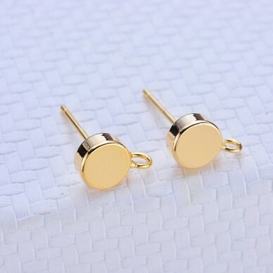9x6mm 14k aukso sp. nerūdijančio plieno auskarų įvėrimai, 2vnt. 2 9x6mm 14k aukso sp. nerūdijančio plieno auskarų įvėrimai, 2vnt. 2