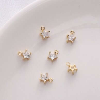 9x7mm 14k aukso sp. nerūdijančio plieno pakabukas žvaigždė, 1vnt. 9x7mm 14k aukso sp. nerūdijančio plieno pakabukas žvaigždė, 1vnt.