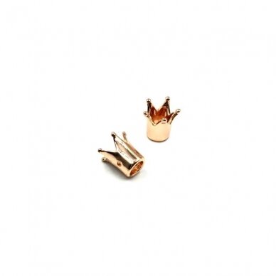 9x9mm rausvo aukso sp. nerūdijančio plieno intarpas karūna, 1vnt. 9x9mm rausvo aukso sp. nerūdijančio plieno intarpas karūna, 1vnt.