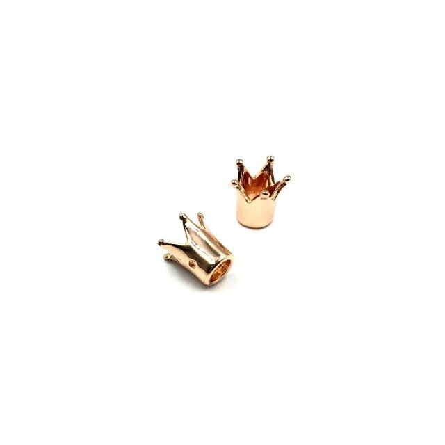 9x9mm rausvo aukso sp. nerūdijančio plieno intarpas karūna, 1vnt.