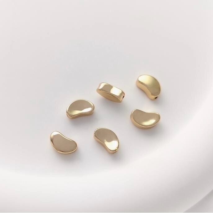 9x5mm 14k aukso sp. nerūdijančio plieno intarpas, 2vnt.