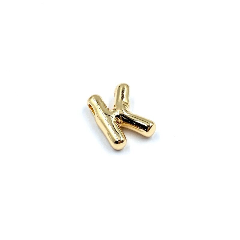 9x11mm rausvo aukso sp. nerūdijančio plieno pakabukas K raidė, 1vnt.