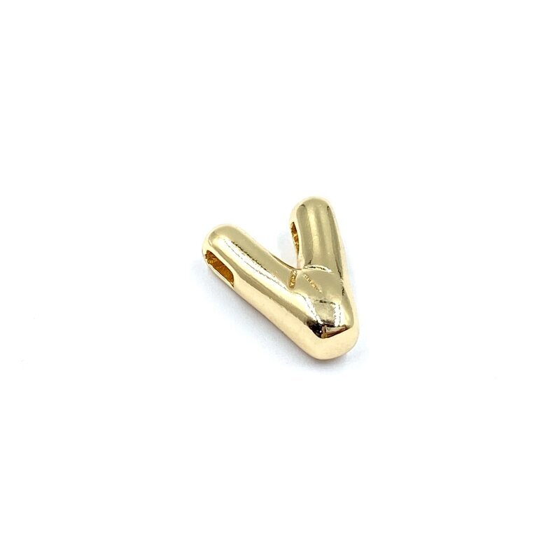 9x11mm rausvo aukso sp. nerūdijančio plieno pakabukas V raidė, 1vnt.