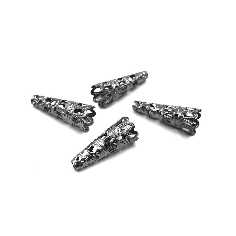 9x22mm juodintos sp. ažūrinės kepurėlės, 15vnt.