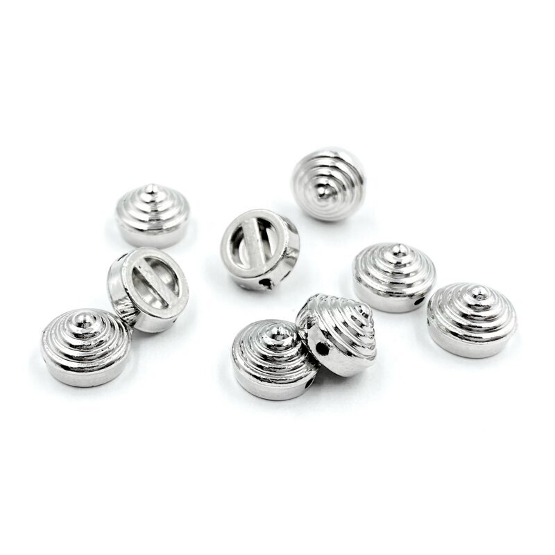 9x6mm nikelio sp. prisiuvamos plastiko kniedės, 10g (apie 37vnt.)