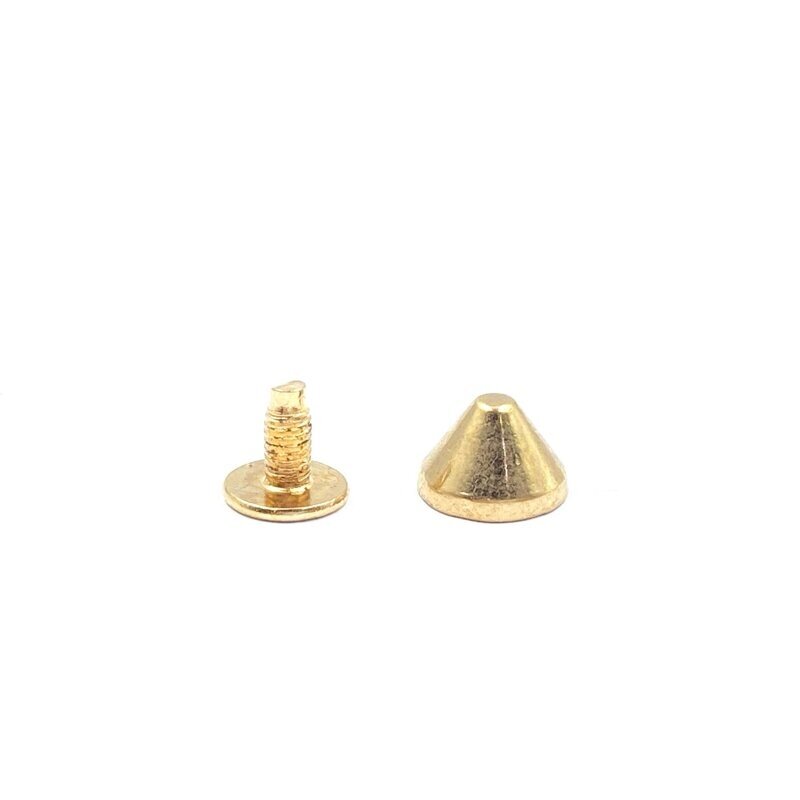 9x6mm rausvo aukso sp. įsukamos metalinės kniedės, 8vnt.