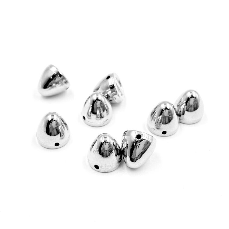 9x9mm nikelio sp. prisiuvamos plastiko kniedės, 10g (apie 24vnt.)
