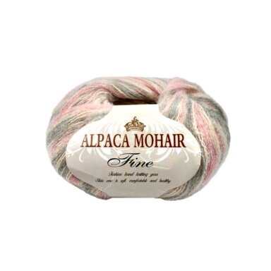Alpaca Mohair siūlai, pilkos ir rožinės sp. (šilkas, mohera) Alpaca Mohair siūlai, pilkos ir rožinės sp. (šilkas, mohera)