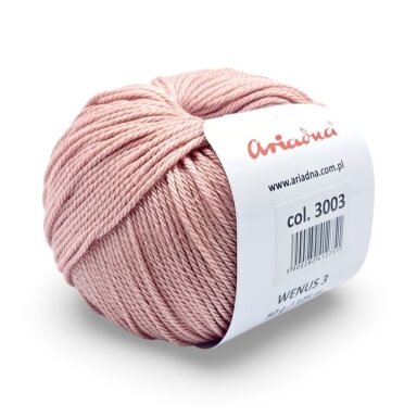Ariadna Wenus 3 siūlai, pelenų rožinės sp. 50g Ariadna Wenus 3 siūlai, pelenų rožinės sp. 50g