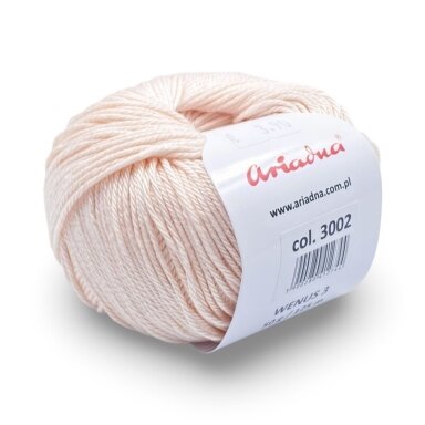 Ariadna Wenus 3 siūlai, persikinės sp. 50g Ariadna Wenus 3 siūlai, persikinės sp. 50g