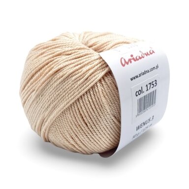 Ariadna Wenus 3 siūlai, persikinės sp. 50g Ariadna Wenus 3 siūlai, persikinės sp. 50g