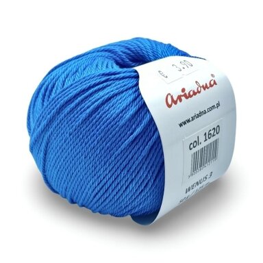 Ariadna Wenus 3 siūlai, žydros sp. 50g Ariadna Wenus 3 siūlai, žydros sp. 50g