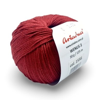 Ariadna Wenus 3 siūlai, bordo sp. 50g Ariadna Wenus 3 siūlai, bordo sp. 50g