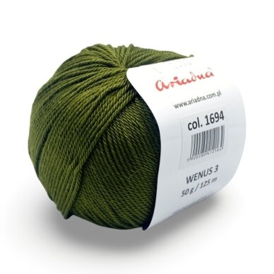 Ariadna Wenus 3 siūlai, chaki sp. 50g Ariadna Wenus 3 siūlai, chaki sp. 50g