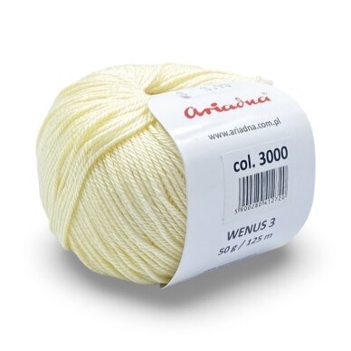 Ariadna Wenus 3 siūlai, gelsvos sp. 50g Ariadna Wenus 3 siūlai, gelsvos sp. 50g