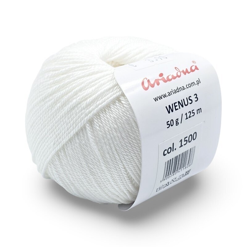 Ariadna Wenus 3 siūlai, baltos sp. 50g Ariadna Wenus 3 siūlai, baltos sp. 50g