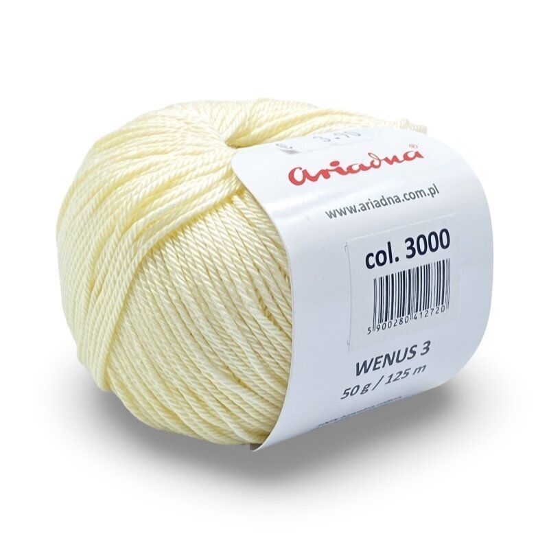 Ariadna Wenus 3 siūlai, gelsvos sp. 50g Ariadna Wenus 3 siūlai, gelsvos sp. 50g