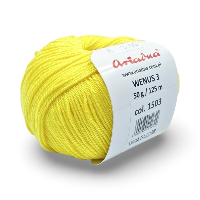 Ariadna Wenus 3 siūlai, geltonos sp. 50g Ariadna Wenus 3 siūlai, geltonos sp. 50g