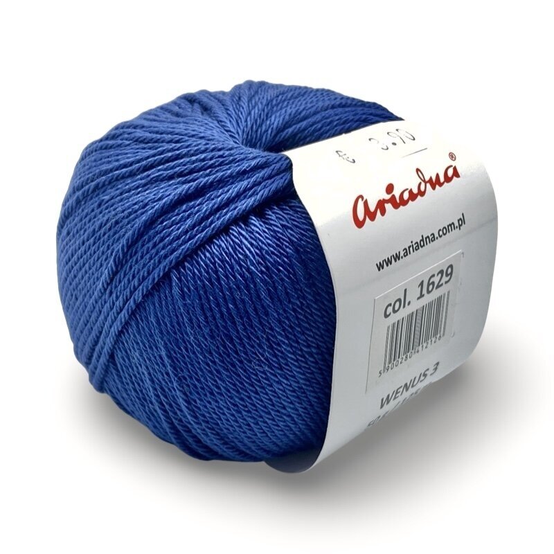 Ariadna Wenus 3 siūlai, mėlynos sp. 50g Ariadna Wenus 3 siūlai, mėlynos sp. 50g