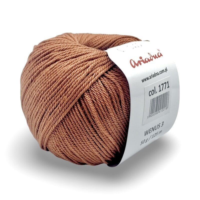 Ariadna Wenus 3 siūlai, rudos sp. 50g Ariadna Wenus 3 siūlai, rudos sp. 50g