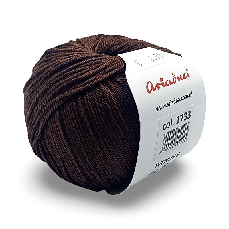 Ariadna Wenus 3 siūlai, rudos sp. 50g Ariadna Wenus 3 siūlai, rudos sp. 50g