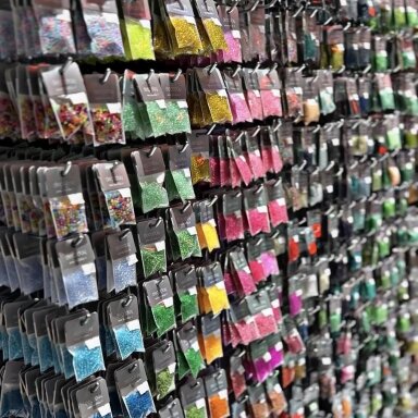 Biserio karoliukų mix, 10 pakuočių, rausvi atspalviai