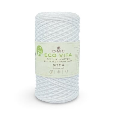 DMC Eco Vita baltos sp. macrame virvė, ±200m DMC Eco Vita baltos sp. macrame virvė, ±200m