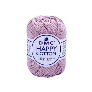 DMC Happy Cotton siūlai, pelenų rožinės sp. ±20g DMC Happy Cotton siūlai, pelenų rožinės sp. ±20g