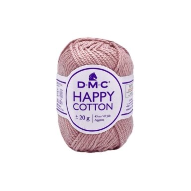 DMC Happy Cotton siūlai, pelenų rožinės sp. ±20g DMC Happy Cotton siūlai, pelenų rožinės sp. ±20g