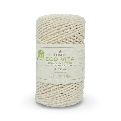 DMC Eco Vita kreminės sp. macrame virvė, ±200m DMC Eco Vita kreminės sp. macrame virvė, ±200m
