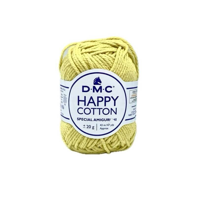 DMC Happy Cotton siūlai, geltonos sp. ±20g DMC Happy Cotton siūlai, geltonos sp. ±20g